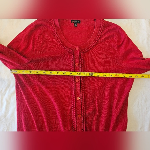 Talbots Women's Red Button-Up Cardigan, Size M - Picture 9 of 9